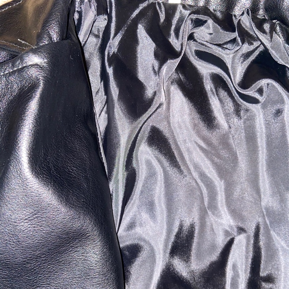 Shein Zip Up Lapel Collar Crop PU Moto Jacket - Picture 5 of 5